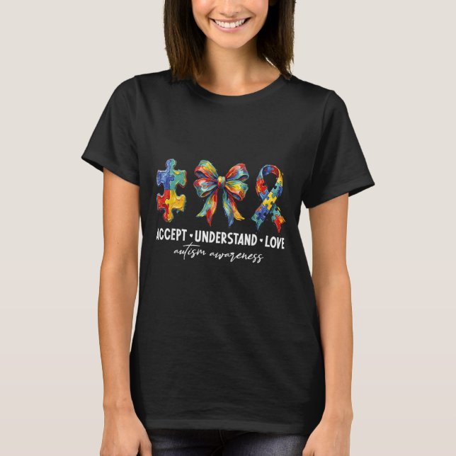 T-shirt Accepter Comprendre Amour Puzzle de sensibilisatio (Devant)