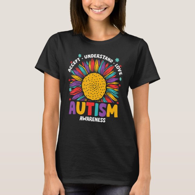 T-shirt Accepter Comprendre Amour Sensibilisation sur l'au (Devant)