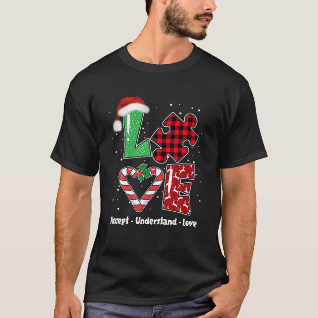 T-shirt Accepter Comprendre Amour Sensibilisation sur l'au (Devant)