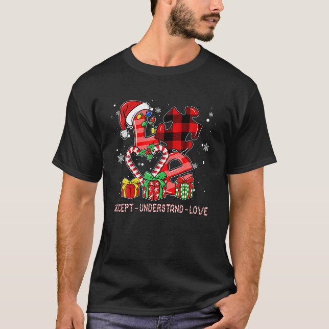 T-shirt Accepter Comprendre Amour Sensibilisation sur l'au (Devant)
