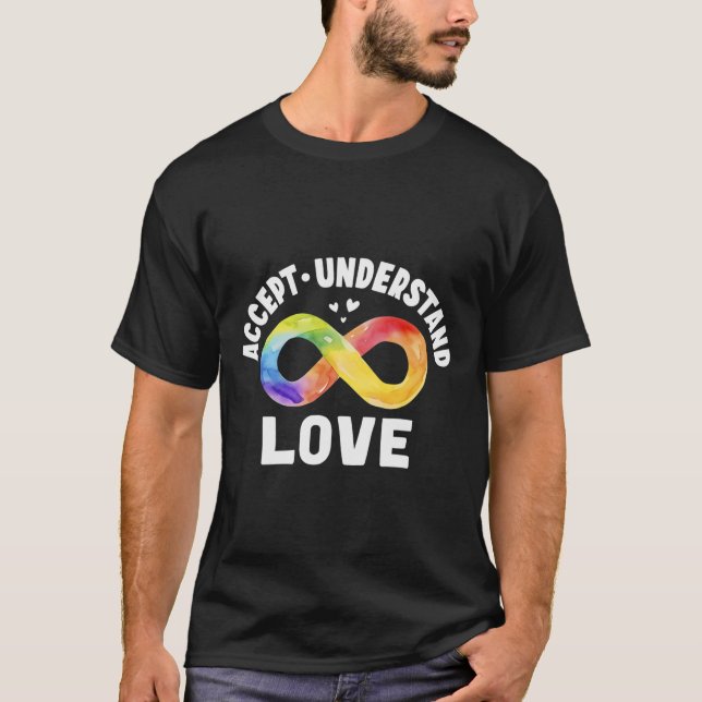 T-shirt Accepter Comprendre Amour Sensibilisation sur l'au (Devant)