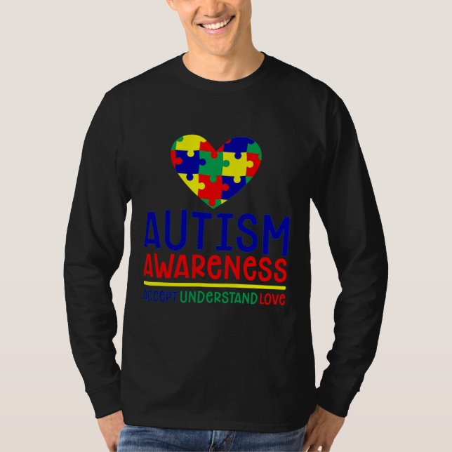 T-shirt Accepter Comprendre Amour Sensibilisation sur l'au (Devant)