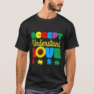 T-shirt Accepter Comprendre Amour Tournesol Puzzle Autism
