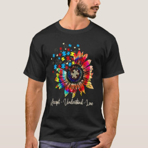 T-shirt Accepter Comprendre Amour Tournesol Puzzle Autisme