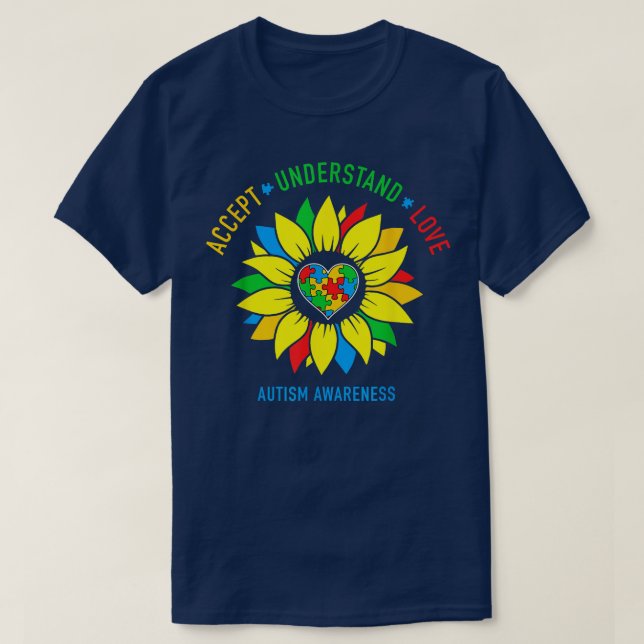 T-shirt Accepter Comprendre la Sensibilisation sur l'autis (Design devant)