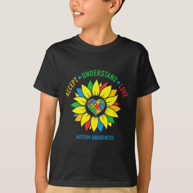 T-shirt Accepter Comprendre la Sensibilisation sur l'autis (Devant)
