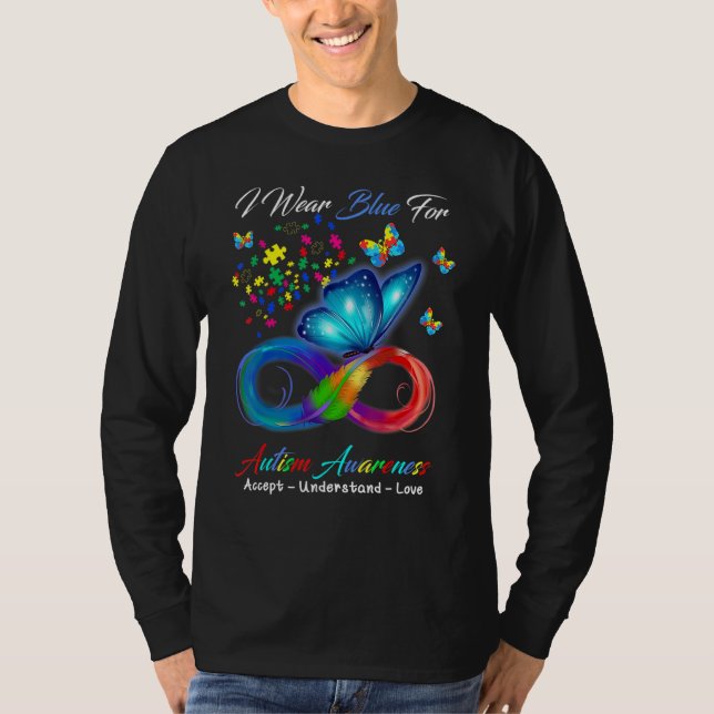 T-shirt Accepter Comprendre L'Amour Papillon Infini Autism (Devant)