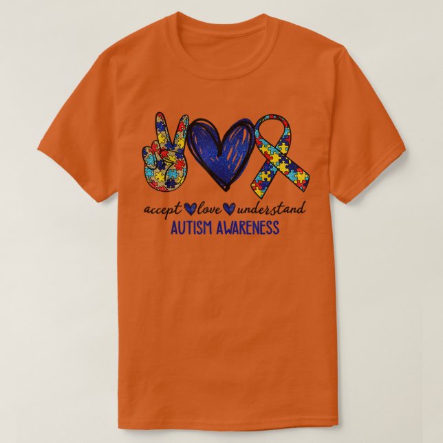 T-shirt Accepter Comprendre l'amour Sensibilisation sur l' (Design devant)