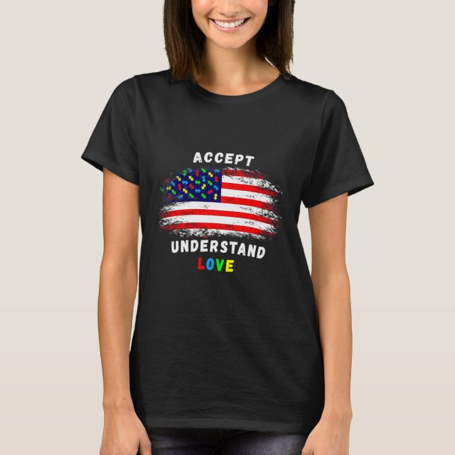T-shirt Accepter Comprendre Sensibilisation sur l'autisme  (Devant)