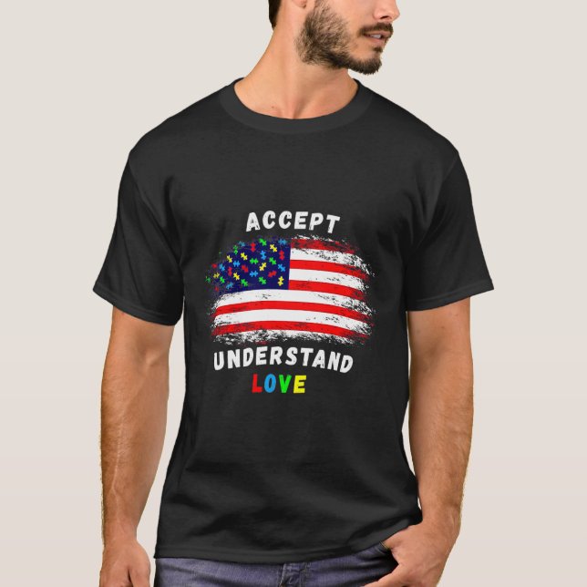 T-shirt Accepter Comprendre Sensibilisation sur l'autisme  (Devant)