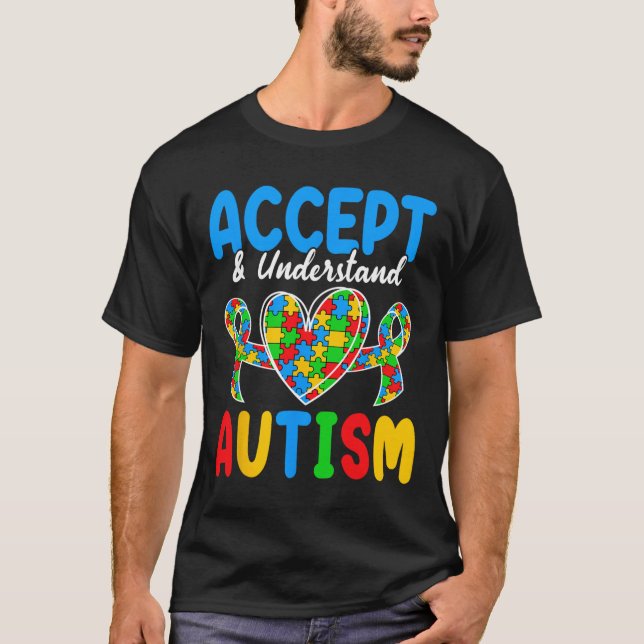 T-shirt Accepter Et Comprendre L'Autisme (Devant)