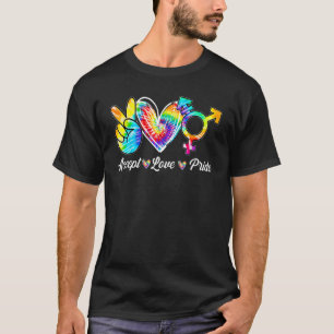 T-shirt Accepter Fierté Amour Transgenre Tie Dye Lgbt Prid