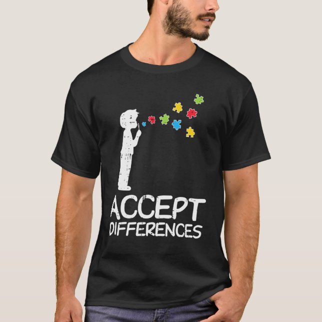 T-shirt Accepter les Différences Enfant Bulles de Puzzle A (Devant)