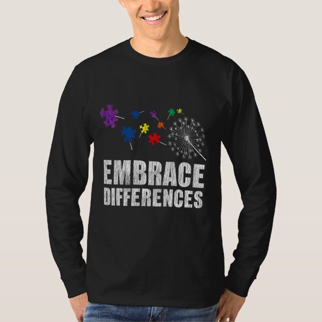 T-shirt Accepter les différences Sensibilisation sur l'aut (Devant)