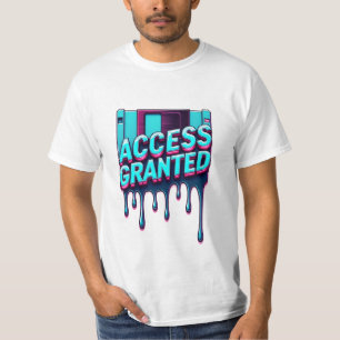 T-shirt Accès Autorisé Graphique de Disque Dur Retro Hac