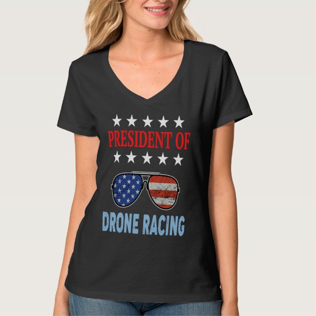 T-shirt Accessoires de course de drone  Citation de course (Devant)