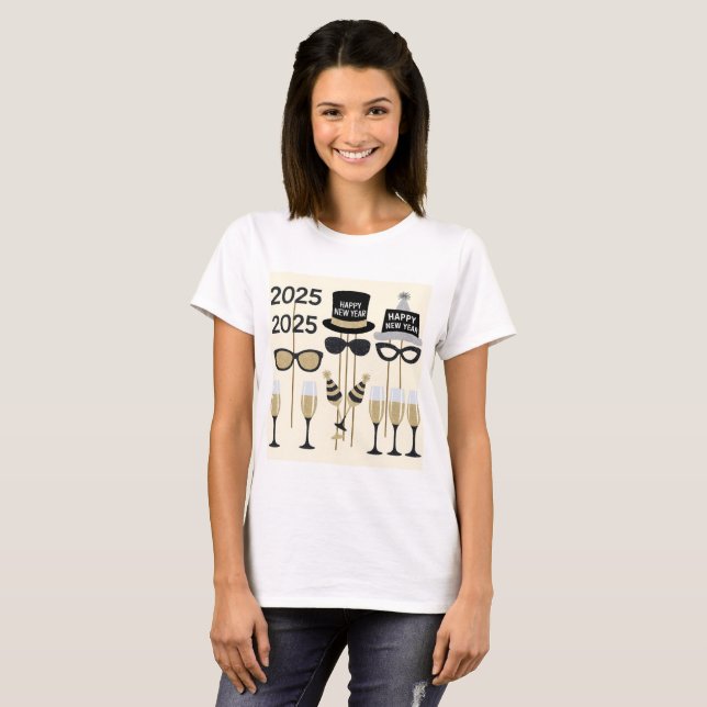 T-shirt accessoires de fête 2025 (Devant entier)