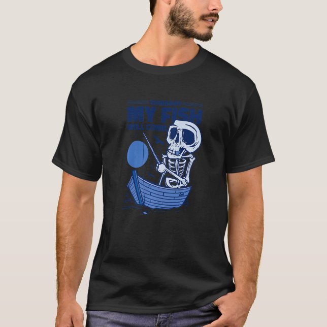 T-shirt Accessoires de pêche squelette de pêche Tackle Fis (Devant)