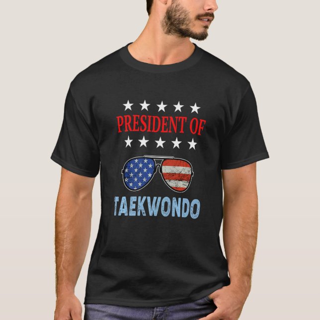 T-shirt Accessoires de Taekwondo  Drapeau des États-Unis C (Devant)