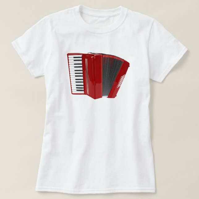 T-shirt Accordéon rouge (Design devant)