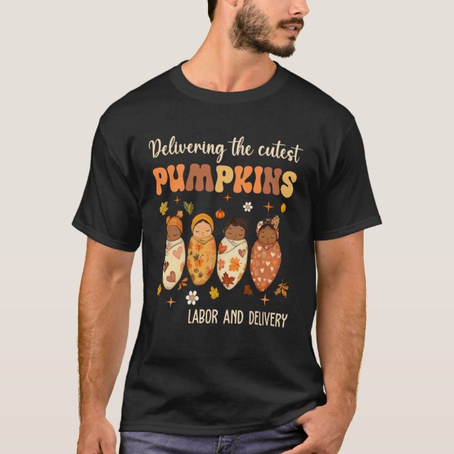T-shirt Accouchement Des Citrouilles Les Plus Mignonnes Tr (Devant)