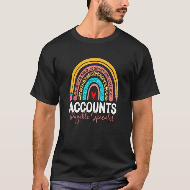 T-shirt Accounts Payable Specialist Leopard Rainbow Accoun (Devant)