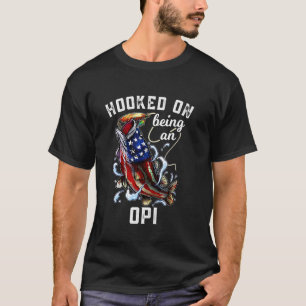 T-shirt Accro à être un grand-père de pêche du 4 juillet O