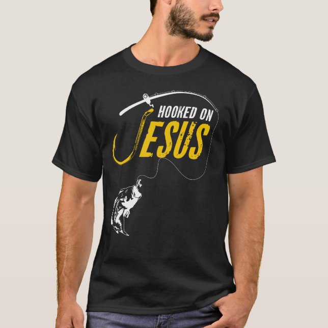 T-shirt Accro à Jésus drôle de pêche chrétienne (Devant)