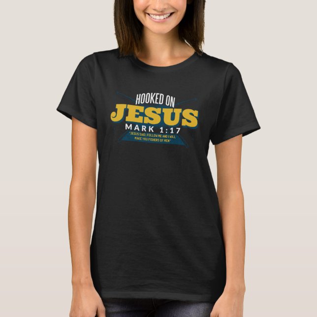 T-shirt Accro à Jésus Pêche Chrétienne (Devant)