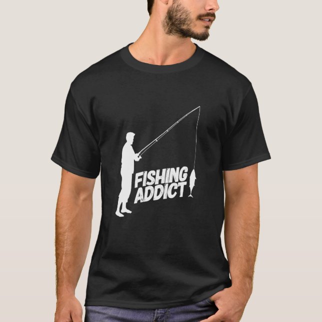 T-shirt Accro à la pêche (Devant)