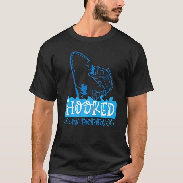 T-shirt Accro à la pêche à maman (Devant)