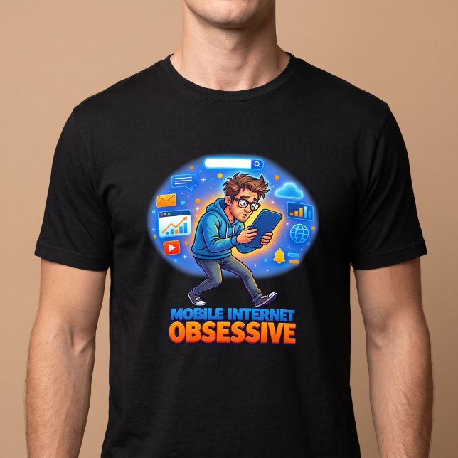 T-shirt Accro à l'Internet mobile (Créateur téléchargé)