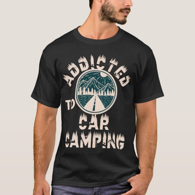 T-shirt Accro au camping-car rétro (Devant)