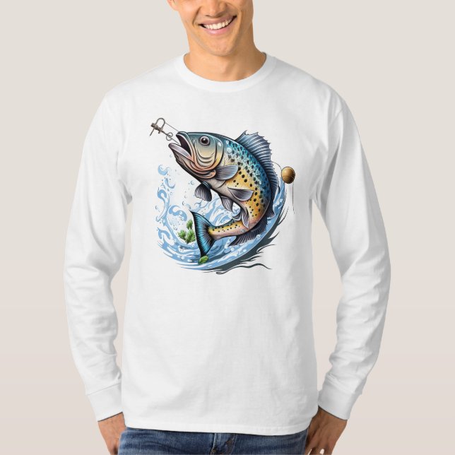 T-shirt Accro au Pêche  (Devant)