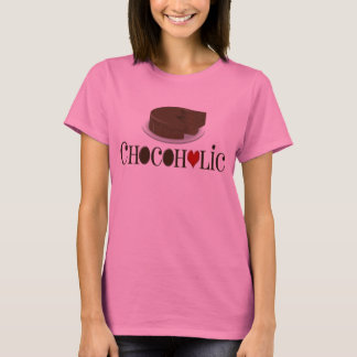 T-shirt Accro du chocolat, brun foncé et conception drôle