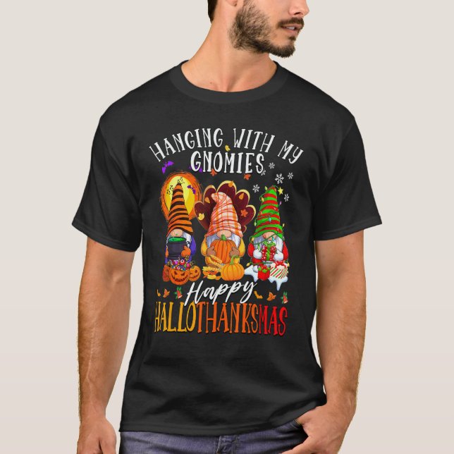 T-shirt Accrochage Avec Mes Gnomes Joyeux Gnome De Halloth (Devant)