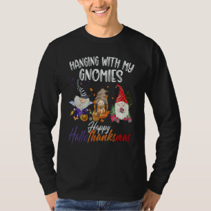 T-shirt Accrochage Avec Mes Gnomes Joyeux Hallothanksmas G