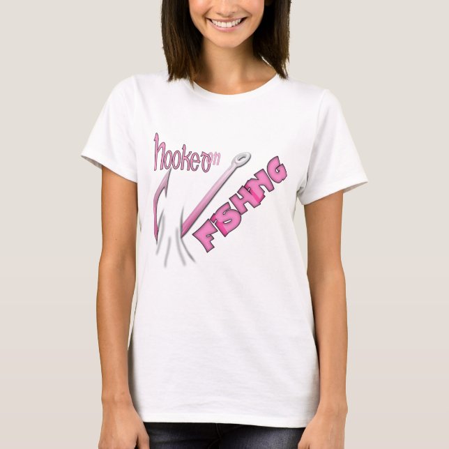 T-shirt Accroché À La Pêche Crochet Rose (Devant)