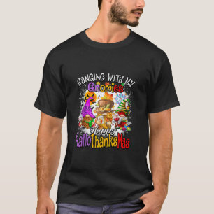 T-shirt Accroché avec mes Gnomies Joyeux Hallothanksmas Fa