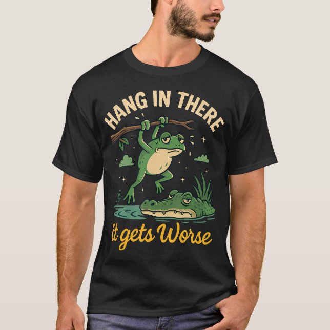 T-shirt Accroche-Toi Ça Empire Drôle Grenouille (Devant)