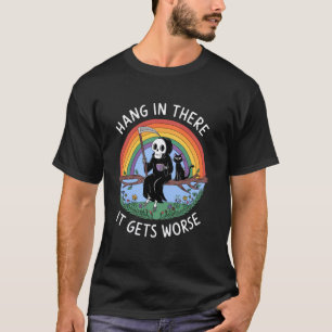 T-shirt Accroche Toi Ça Empire Faucheuse Chat Noir Drôle