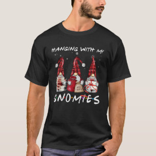 T-shirt Accrocher avec mes nanas pyjamas de Noël Gnomes