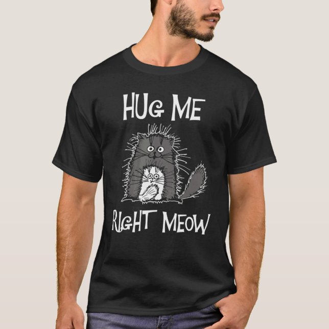 T-shirt Accrochez-moi juste Meow Halloween (Devant)