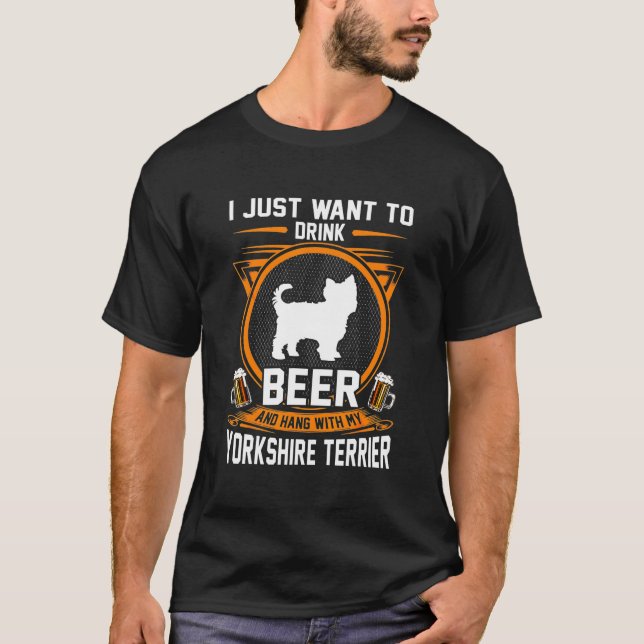 T-shirt Accrochez-Vous À Mon Yorkshire Terrier (Devant)