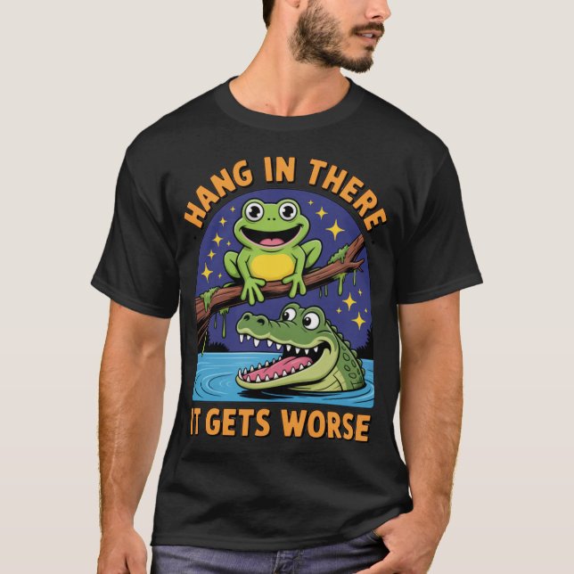 T-shirt Accrochez-Vous Là, Ça Fait Pire Crocodile De Greno (Devant)