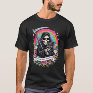 T-shirt Accrochez-Vous Là Il Obtient Pire Squelette Chat S