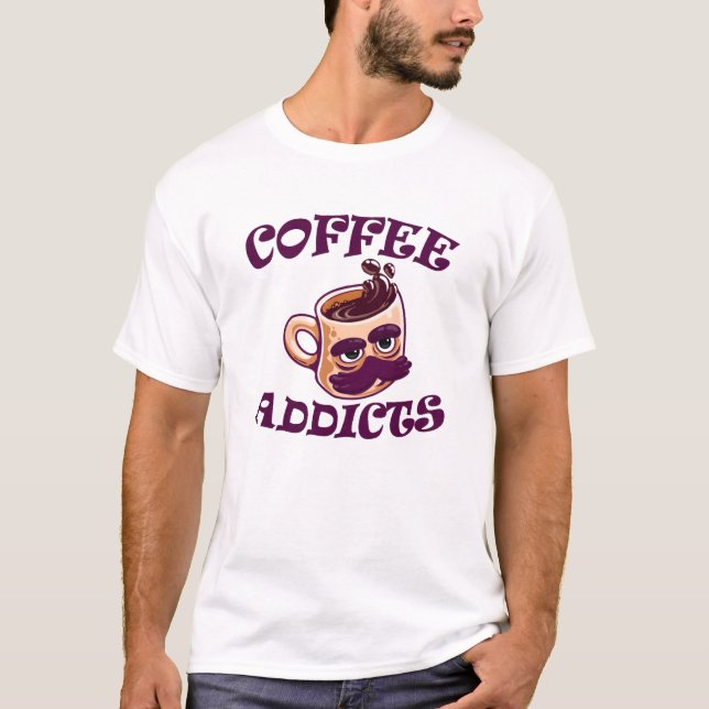 T-shirt Accros au café (Devant)
