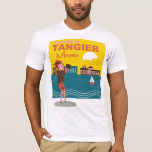 T-shirt Accueil à l'affiche vintage de voyage de Tanger