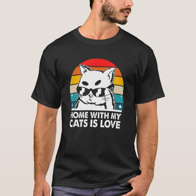 T-shirt Accueil avec My Cats Is Love Chat Chat Maman Kitte (Devant)