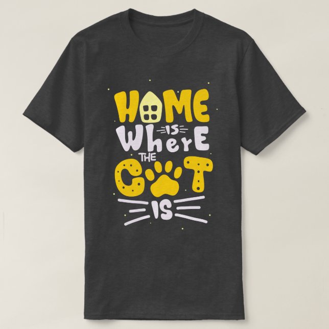 T-shirt Accueil C'Est Là Que Le Chat Est Feline Love Citat (Design devant)